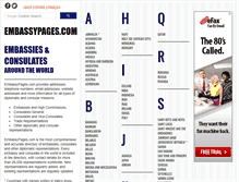 Tablet Screenshot of embassypages.com